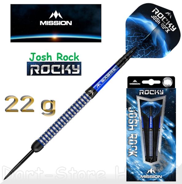 MISSION JOSH ROCK V2 ダーツ 22g Mission Josh Rock v2 95% Silver & Blue PVD 22G gram steel